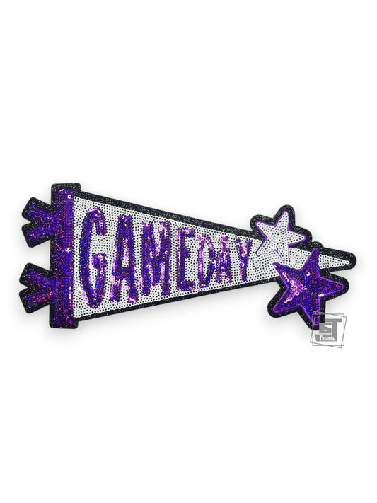 Purple Sequin Game Day Pennant