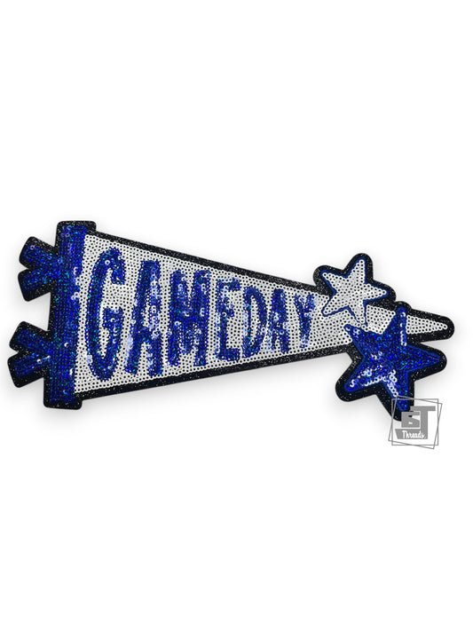 Royal blue Sequin Game Day Pennant
