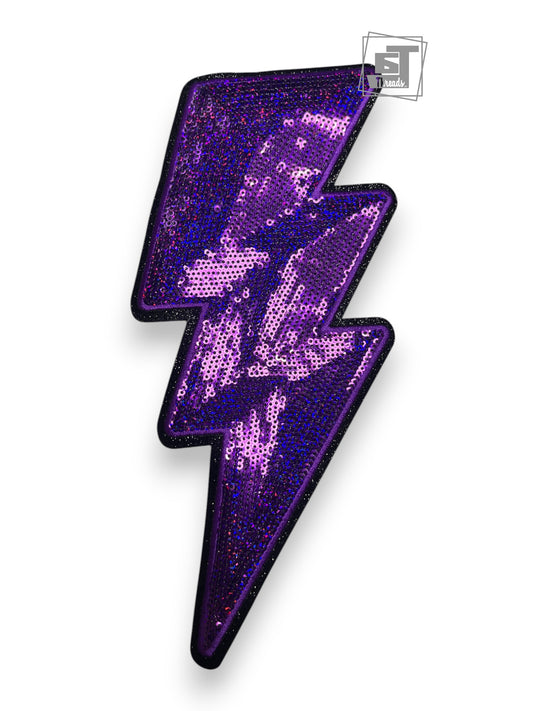 Purple Sequin Lightning Bolt