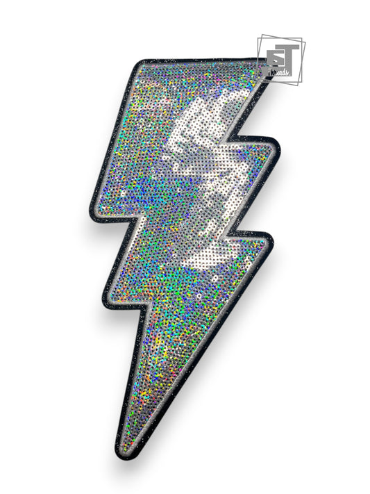 Silver Sequin Lightning Bolt