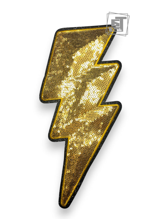 Gold Sequin Lightning Bolt
