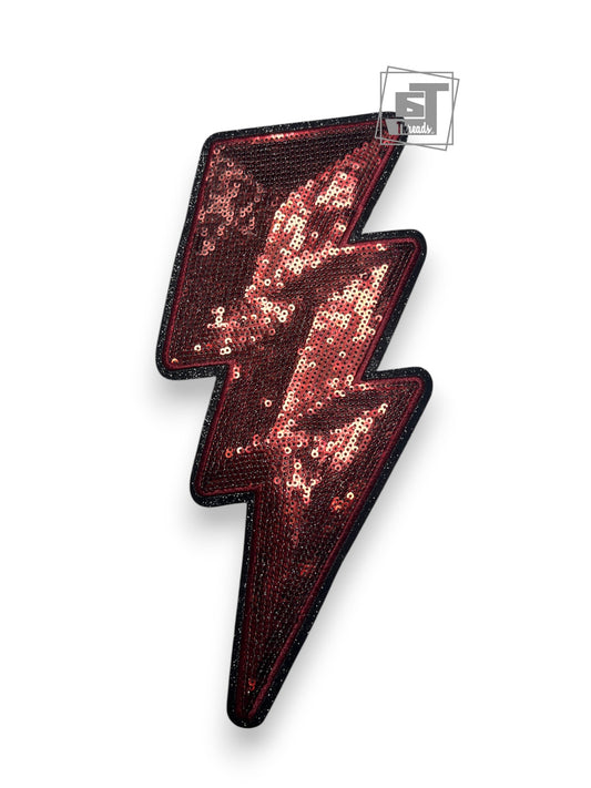 Maroon Sequin Lightning Bolt