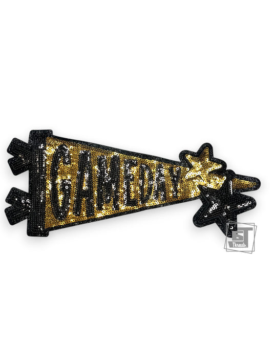Gold Sequin Game Day Pennant