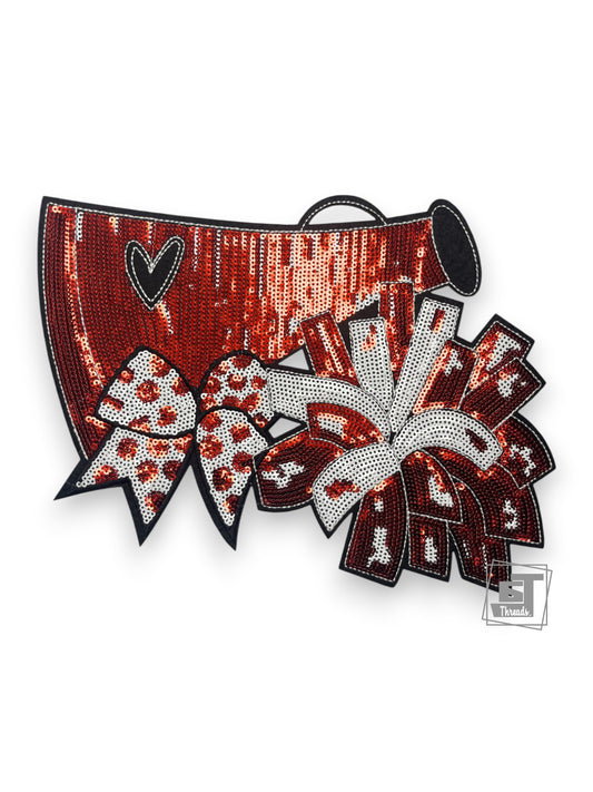 Decorative accessory with sequins and rhinestones on a white background