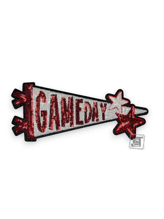 Red Sequin Game Day Pennant....Patches Only