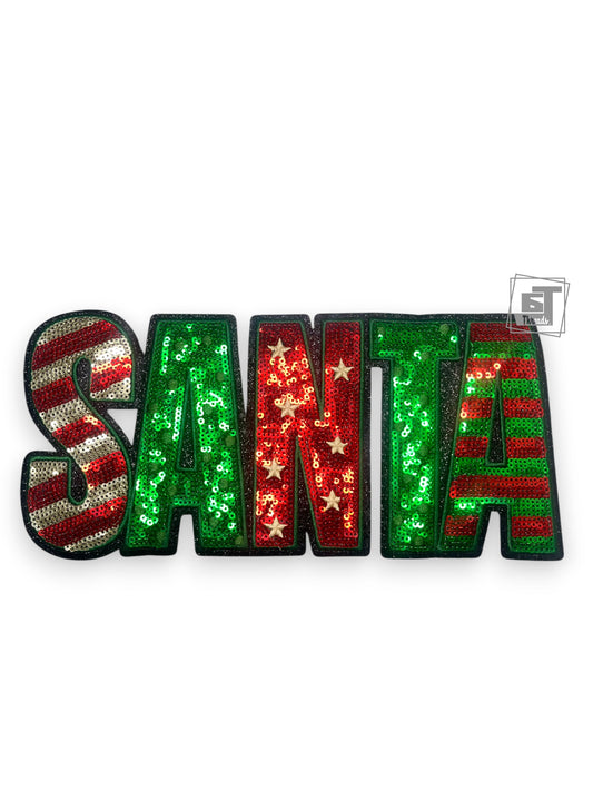 Red & Green Sequin Santa....Patches Only