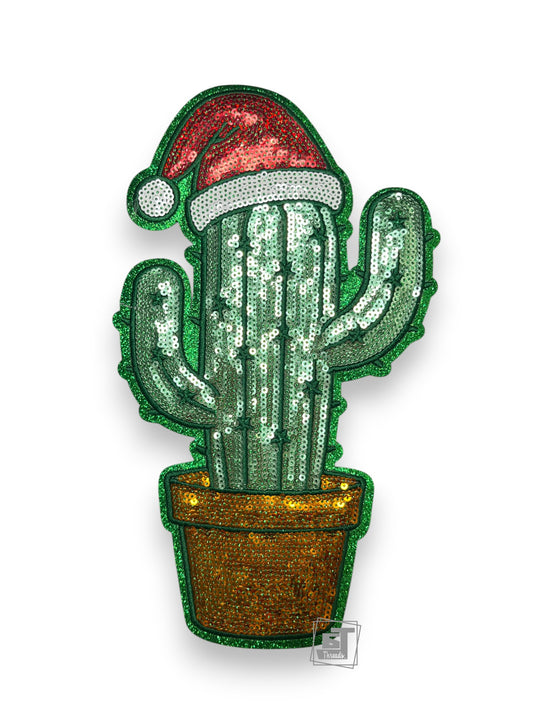 Green Sequin Christmas Cactus
