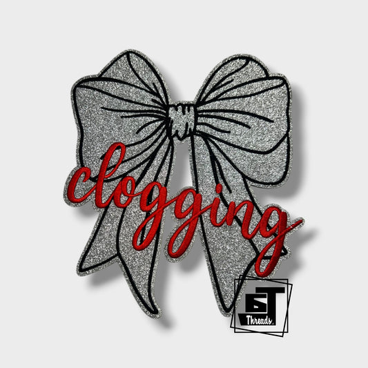 Clogging Bow iron on patch