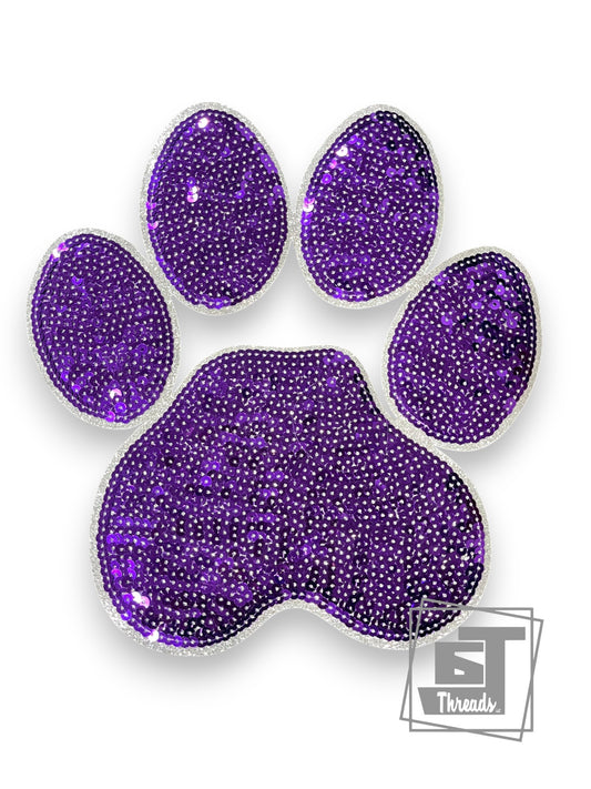 Purple Sequin Paw print
