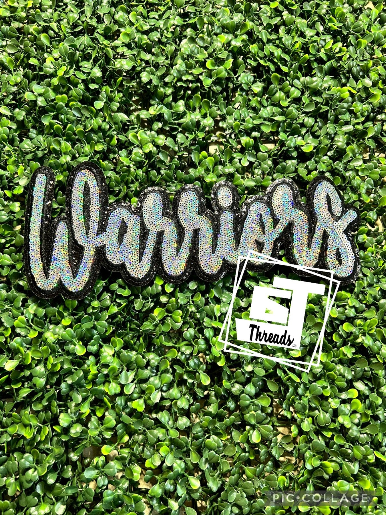 Cursive Sequin Warriors....Patches Only
