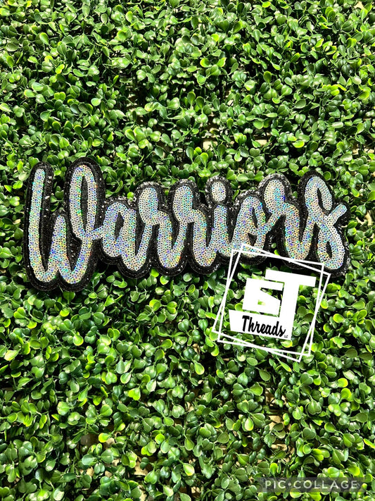 Cursive Sequin Warriors....Patches Only