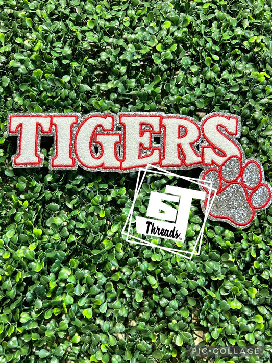 Red Tigers with Paw iron on patch