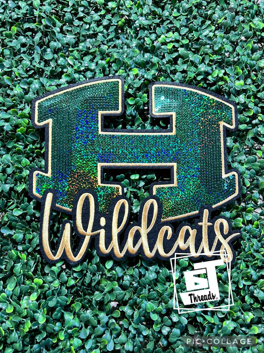 H Wildcats iron on patch