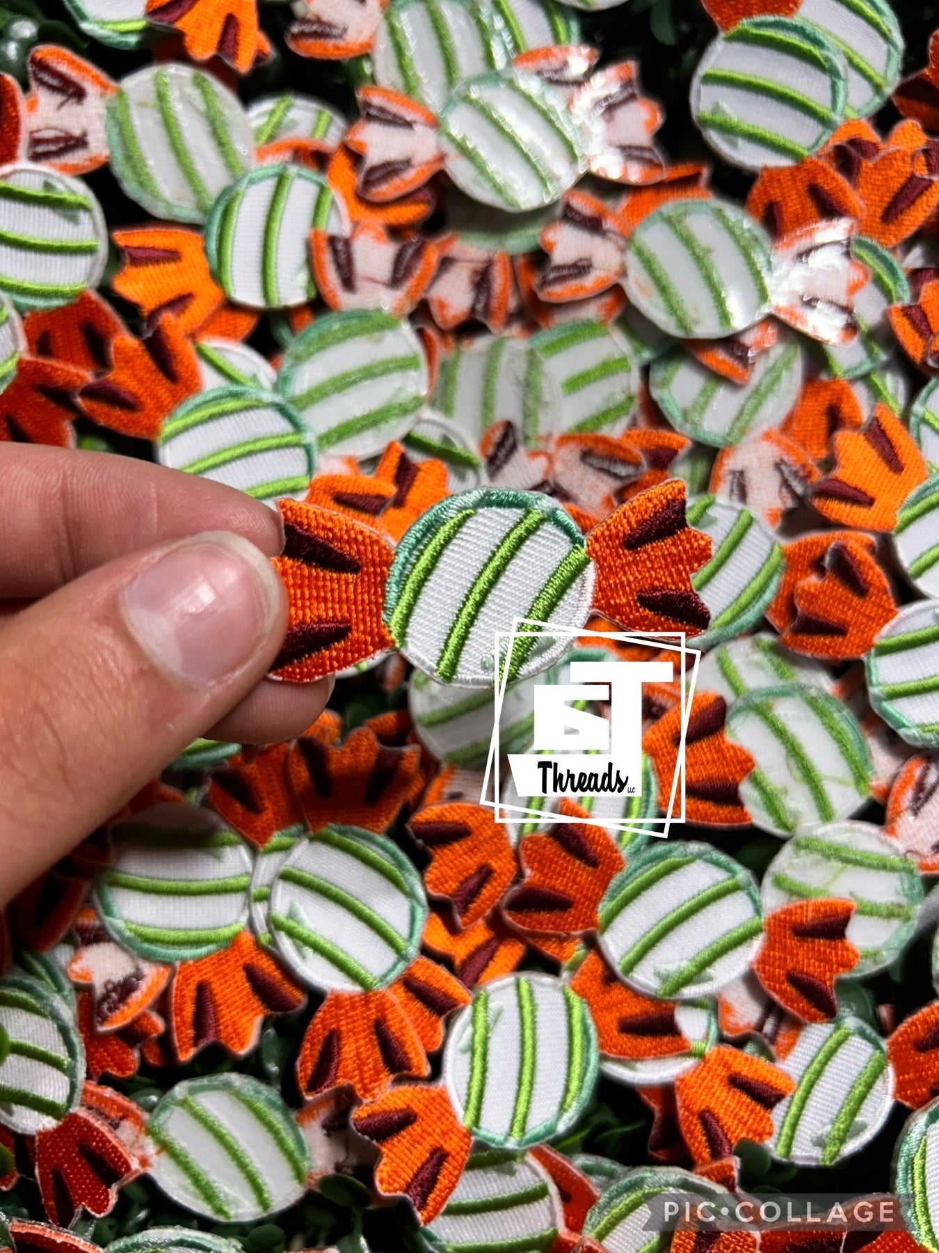 Orange and Green Candy Cap patch
