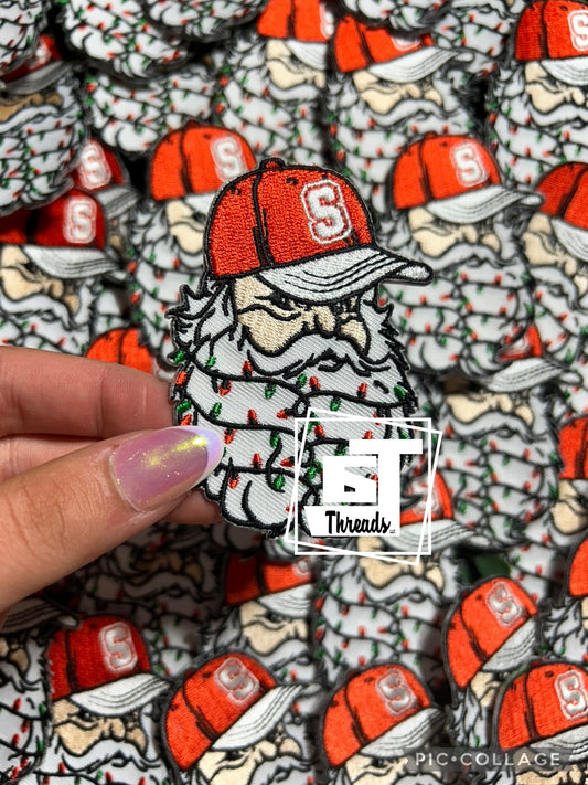 Christmas Lights Santa cap patch