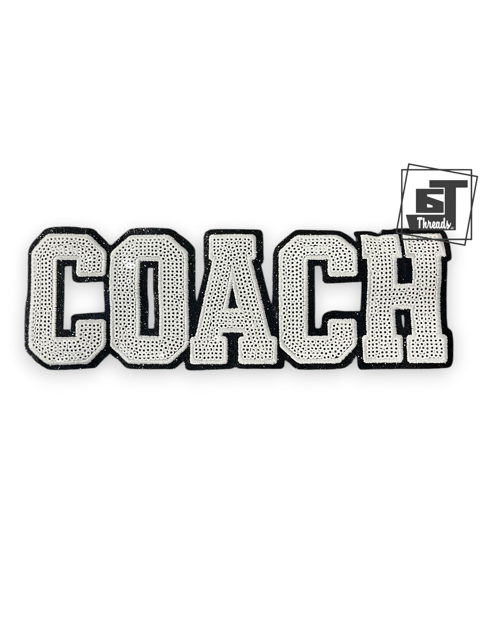 White Sequin Block Letter Coach....Patches Only – 6J Wholesale
