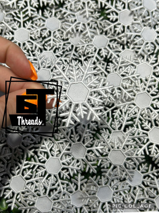 White Snowflakes cap patch