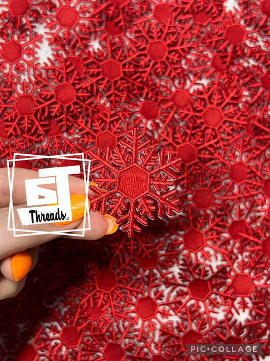Red Snowflakes cap patch