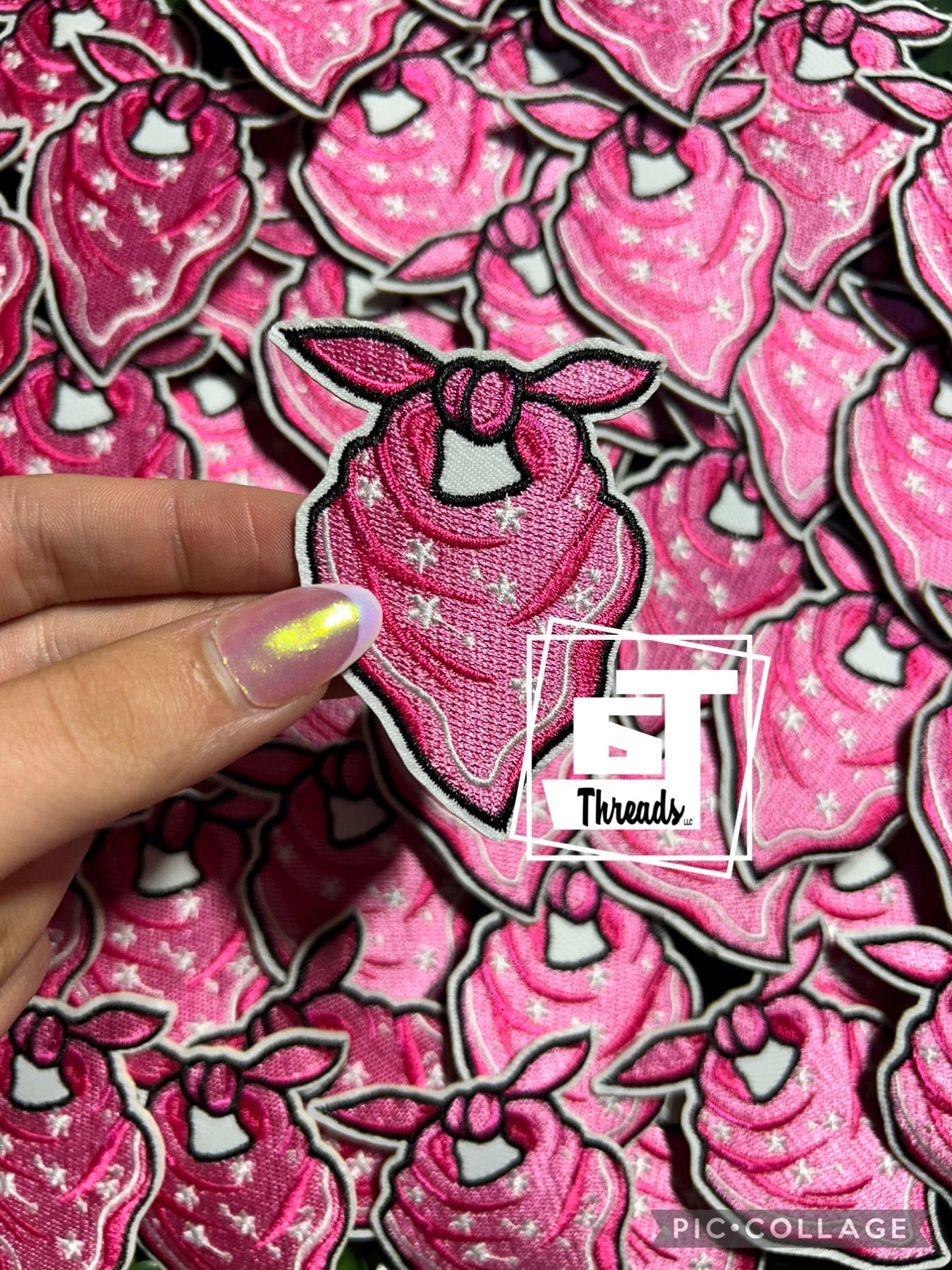 Pink Bandana cap patch