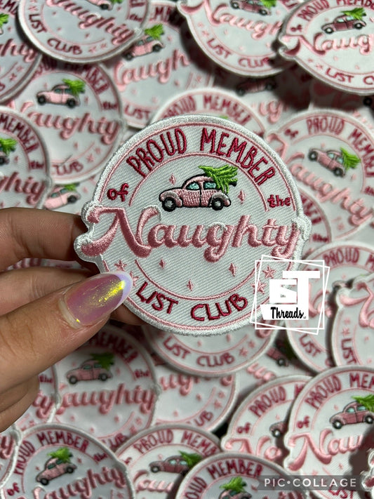 Proud Naughty List Club cap patch