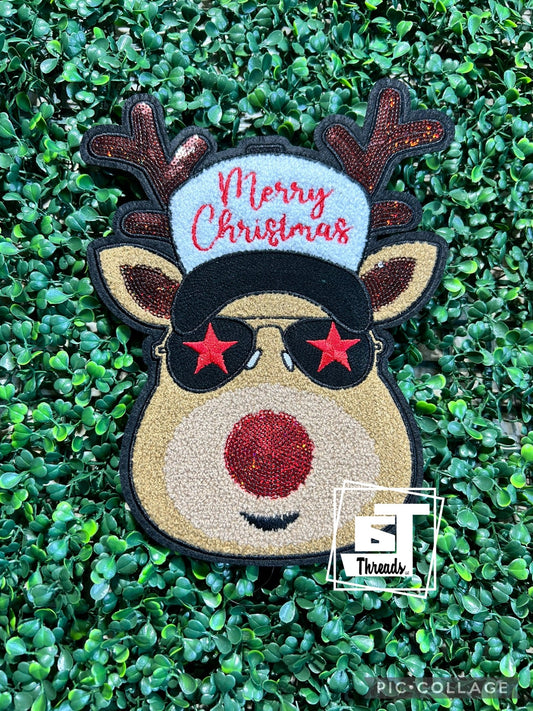 Trucker Cap Reindeer iron on patch