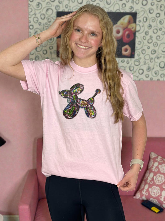 Sequin Multi-Colored Balloon Animal T-Shirt