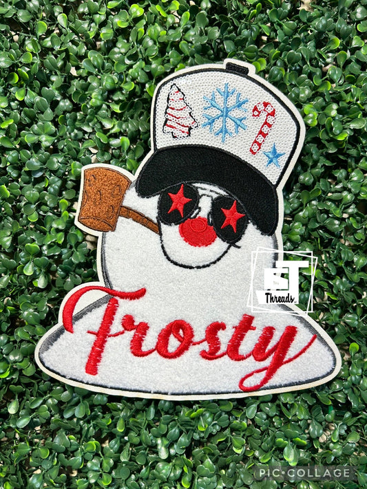 Trucker Cap Frosty iron on patch
