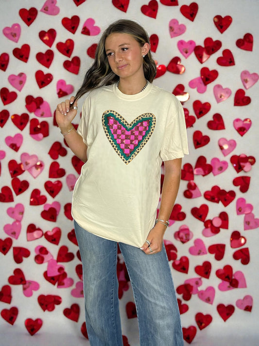 Mixed Sequin Pattern Heart
