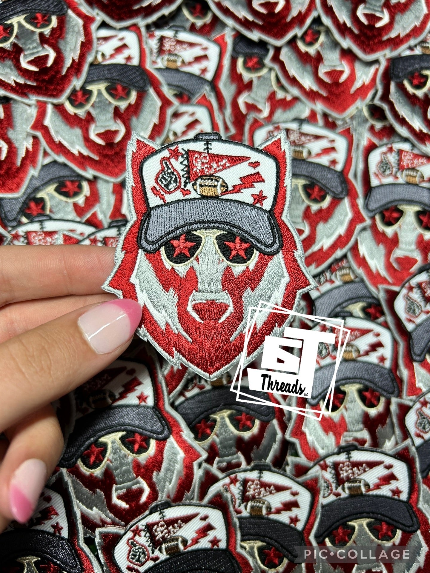 Star Sunglasses Spirit Wolf cap patch