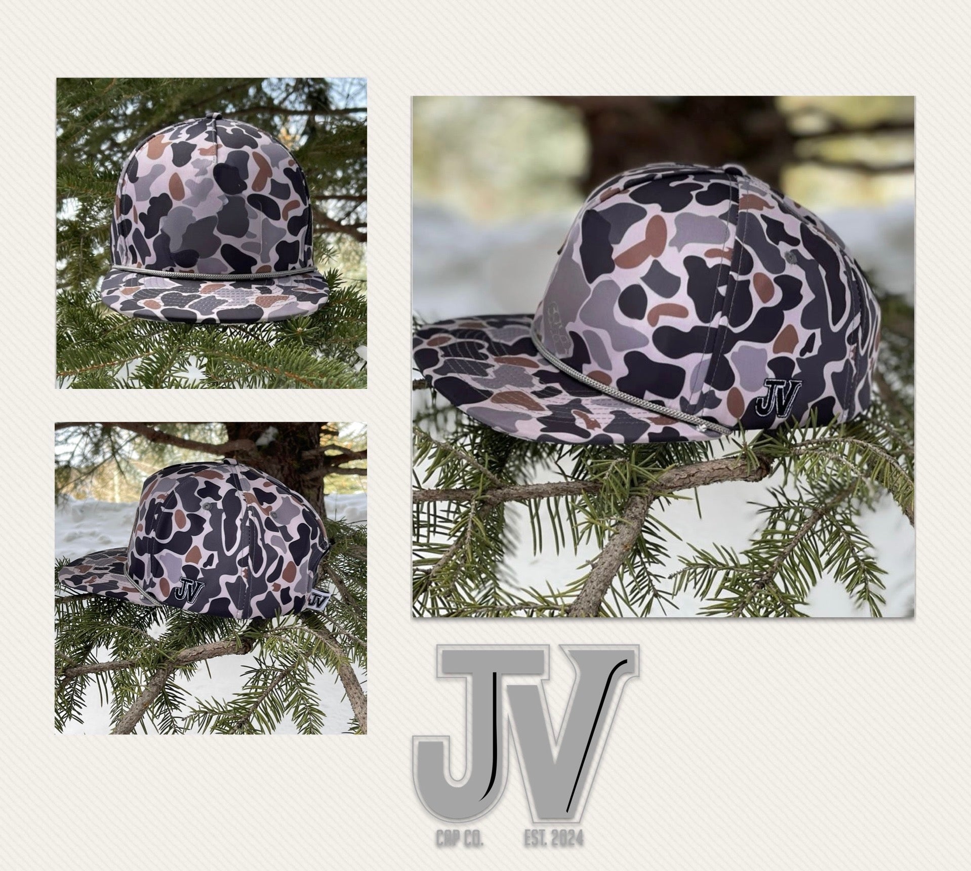 jv dark duck camo caps