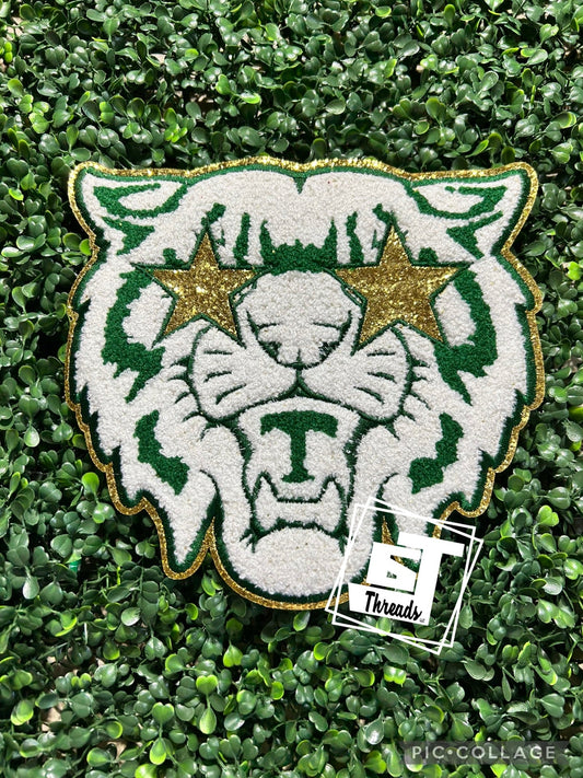 Green Star Eyed Wildcat iron on patch