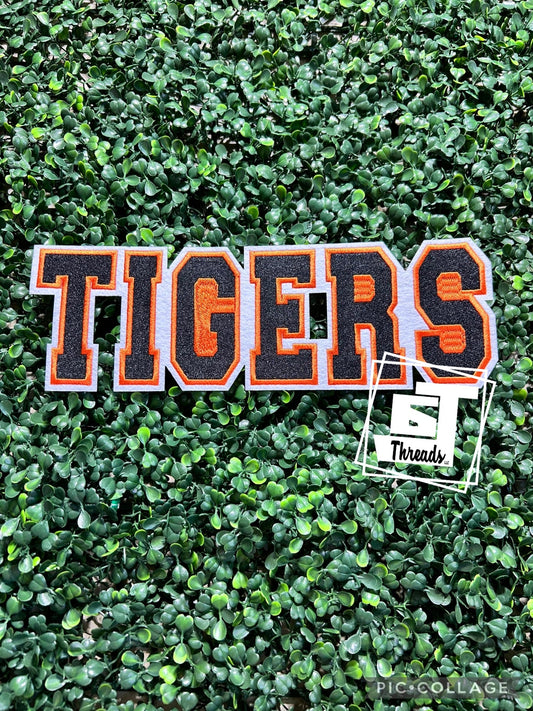 Black and Orange Tigers iron on patch