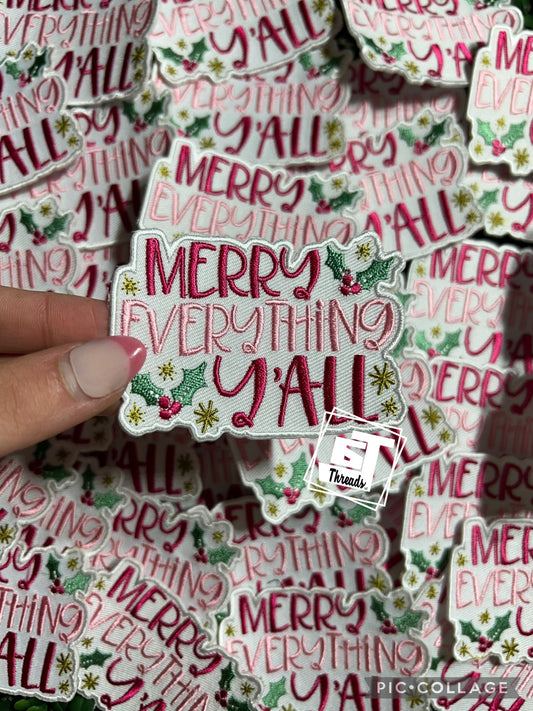Merry Everything Y'all cap patch