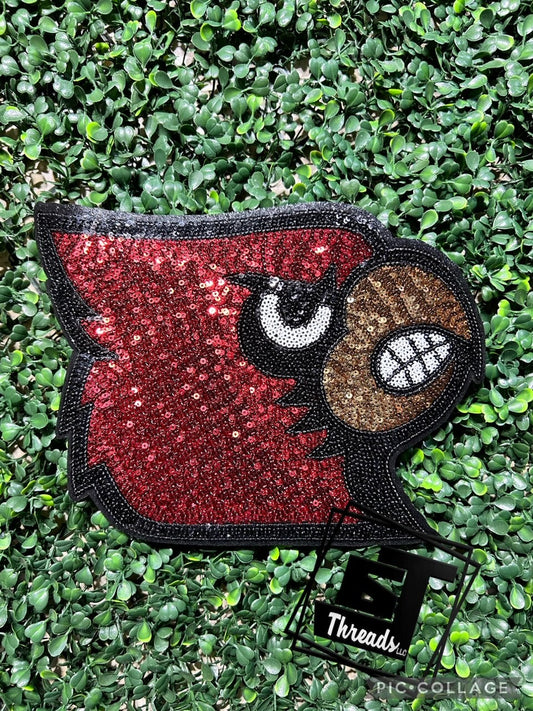 Cardinal red and black sequins cardnal head 