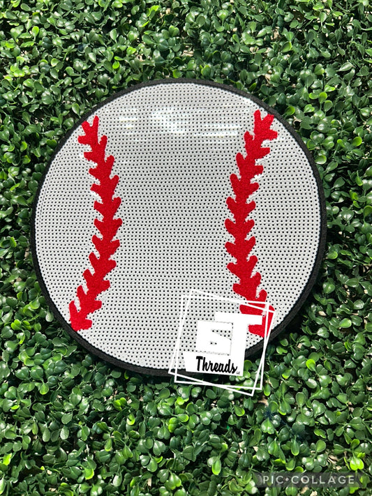Sequin Baseball iron on patch
