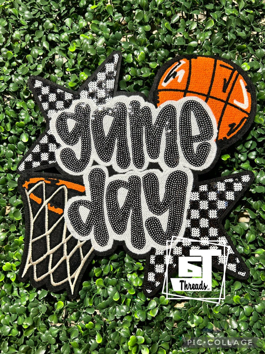 Basketball Checkered Star Game Day iron on patch