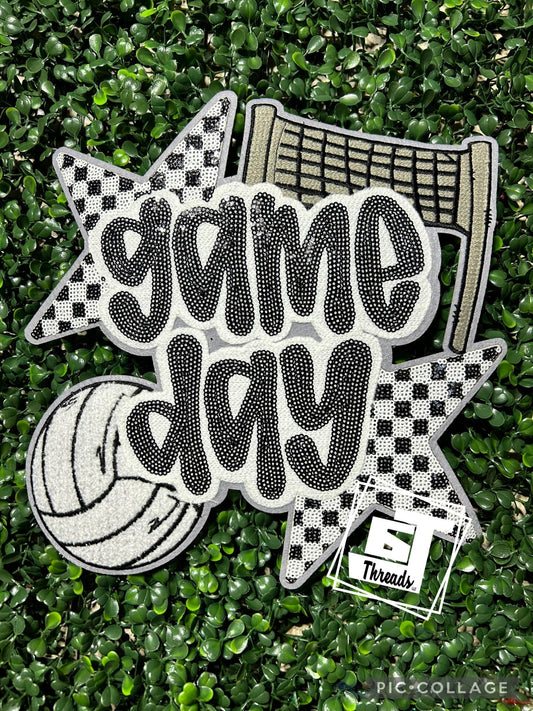 Volleyball Checkered Star Game Day iron on patch