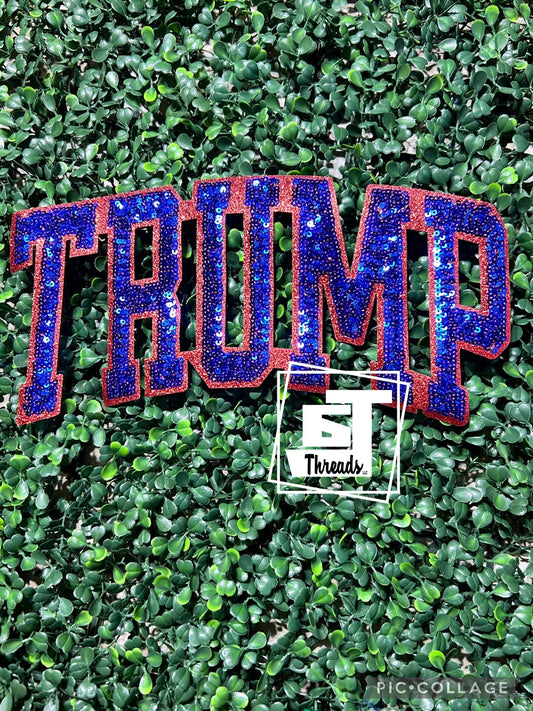 Sequin TRUMP iron on patch