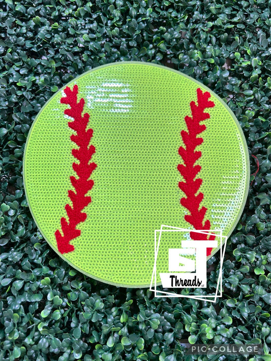 Sequin Softball iron on patch