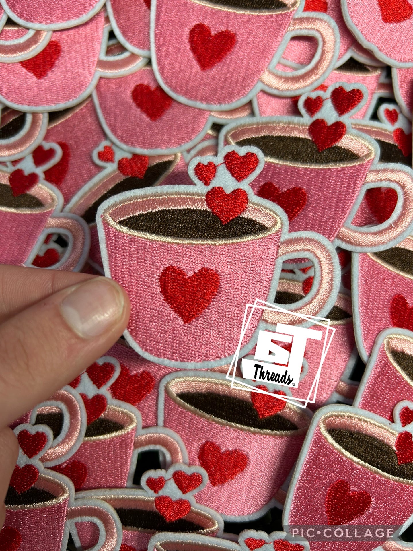 Heart Coffee cap patch