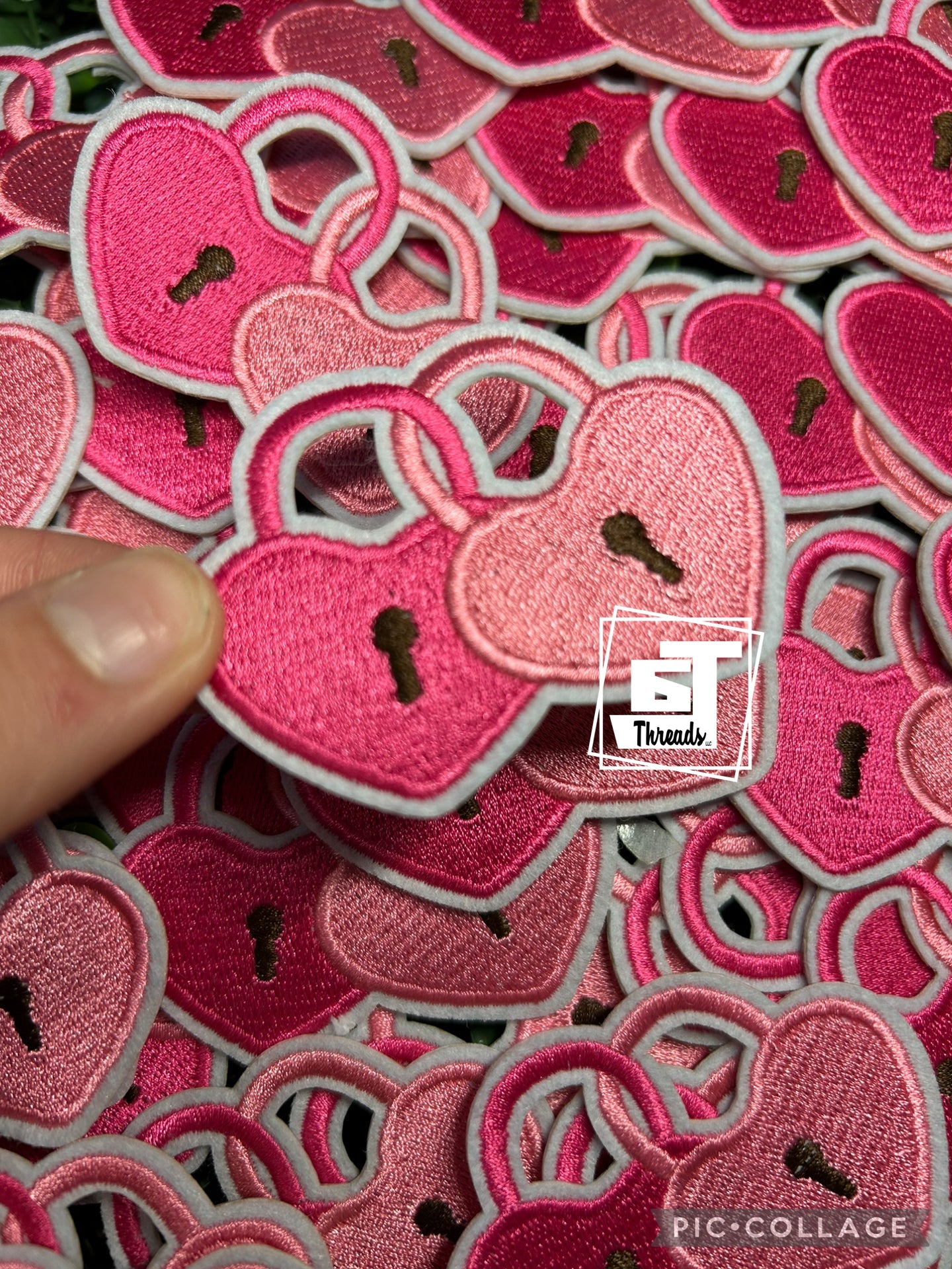 Hot Pink Heart Locks cap patch