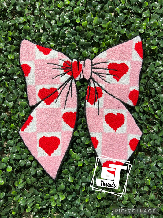 Valentine Bow iron on patch