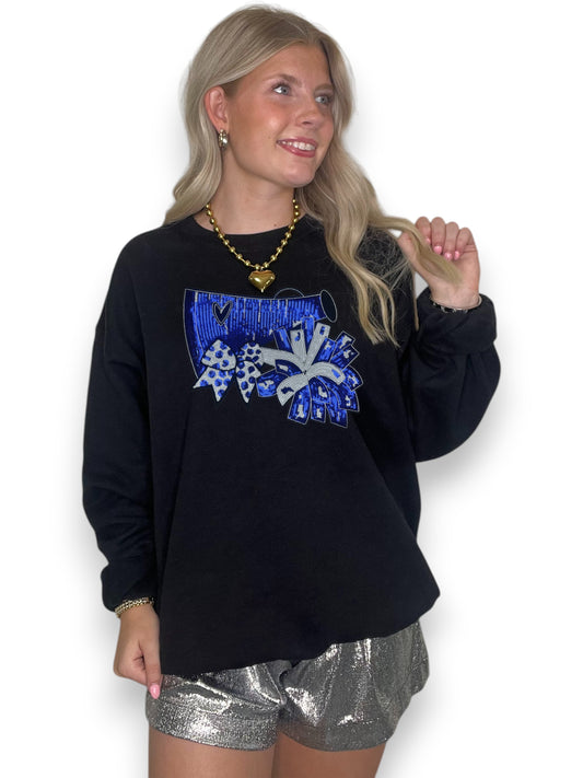 Blue Sequin Cheer Megaphone