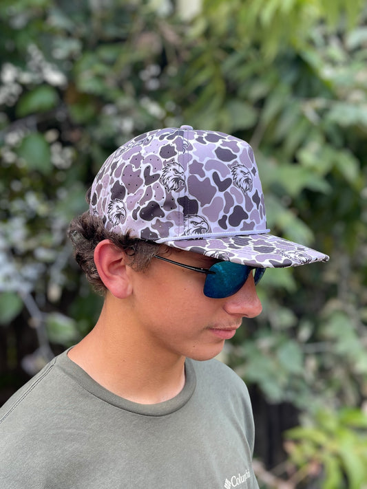 JV Cap Co Black and White Camo Eagles Cap
