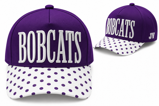 Bobcats Purple and White Polka Dot Cap
