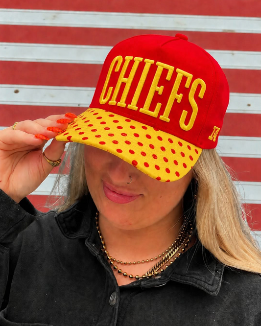 Chiefs Red and Gold Polka Dot Cap