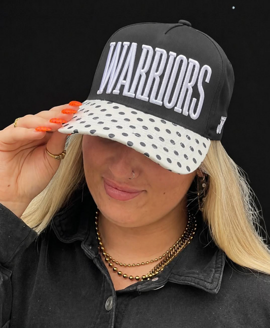 Warriors Black and White Polka Dot Cap