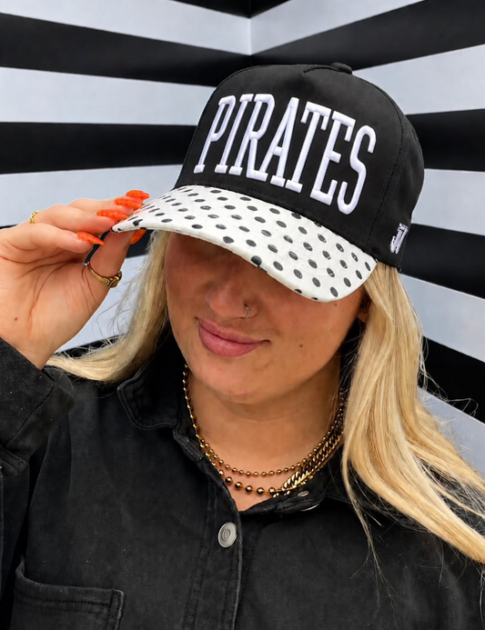 Pirates Black and White Polka Dot Cap