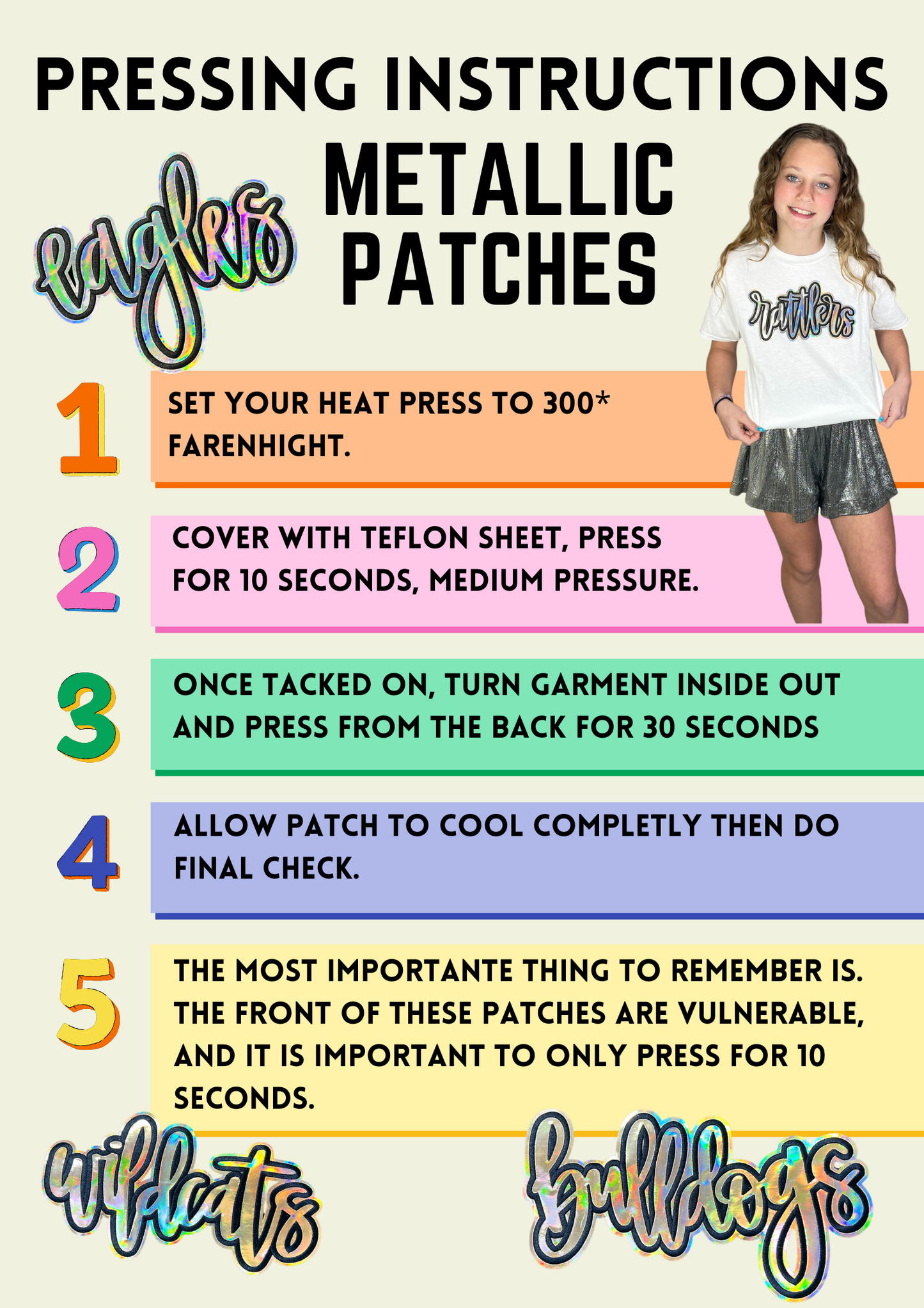 metallic patch pressing instruction