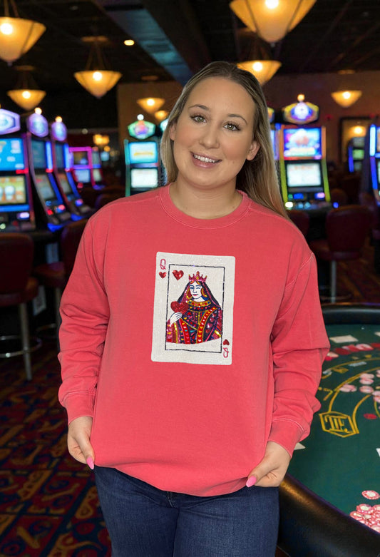 Sequin Heart Queen Card